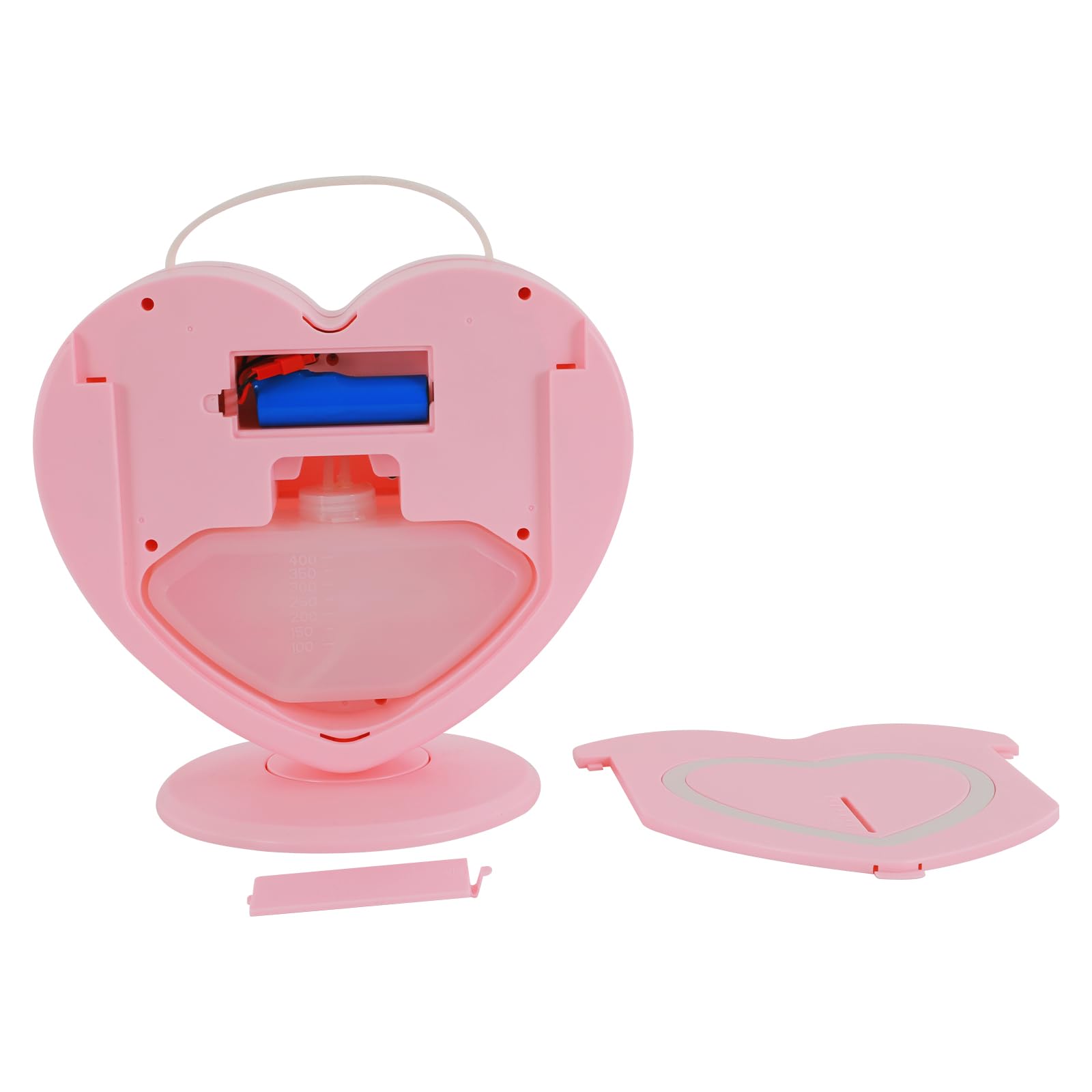Macchina elettrica per bolle di sapone, portatile, automatica, per bambini, 500 ml, con doppio ugello per matrimoni, feste, senza liquidi (rosa)