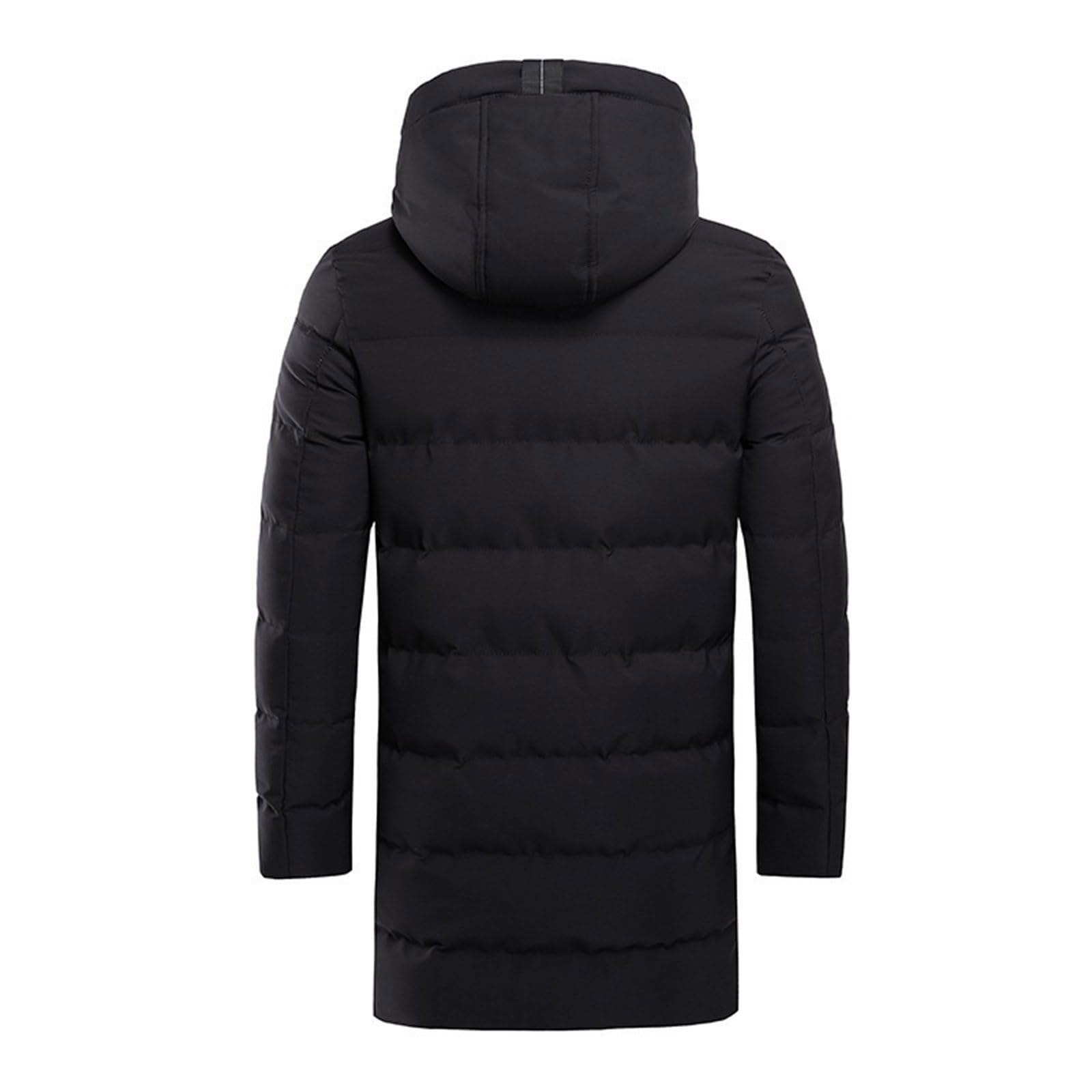 Cappotto trapuntato da uomo lungo con cappuccio di grandi dimensioni impermeabile cappotto invernale termico tinta unita piumino invernale trapuntato giacca tampone
