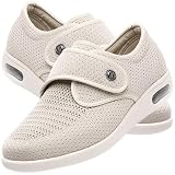 JTNZDAW Scarpa Donna Anziana Scarpe Ortopediche Unisex, Calzature Comfort per Diabetici e Anziani, con Chiusura a Strappo, Estive(Beige,37 EU)