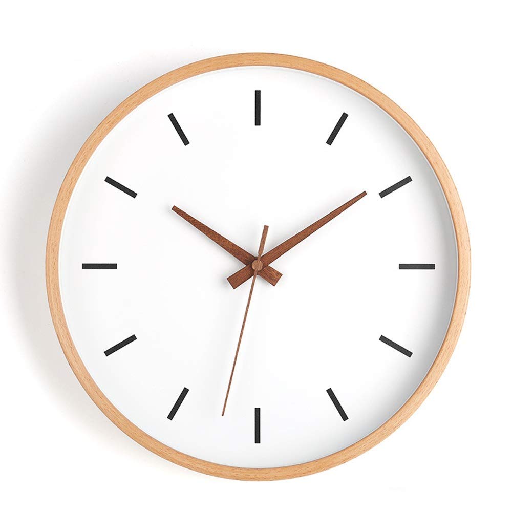 Horloge murale en bois massif muette pour éliminer le tic-tac du salon
