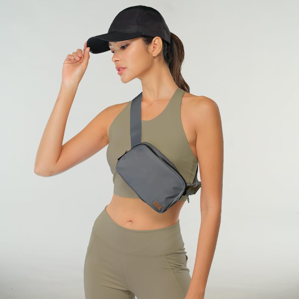 C.C® Everywhere Fanny Pack Belt Bag for Women & Men – Lightweight Nylon Crossbody Waist Bag for Travel, Workout, Hiking, Festivals – Adjustable Strap