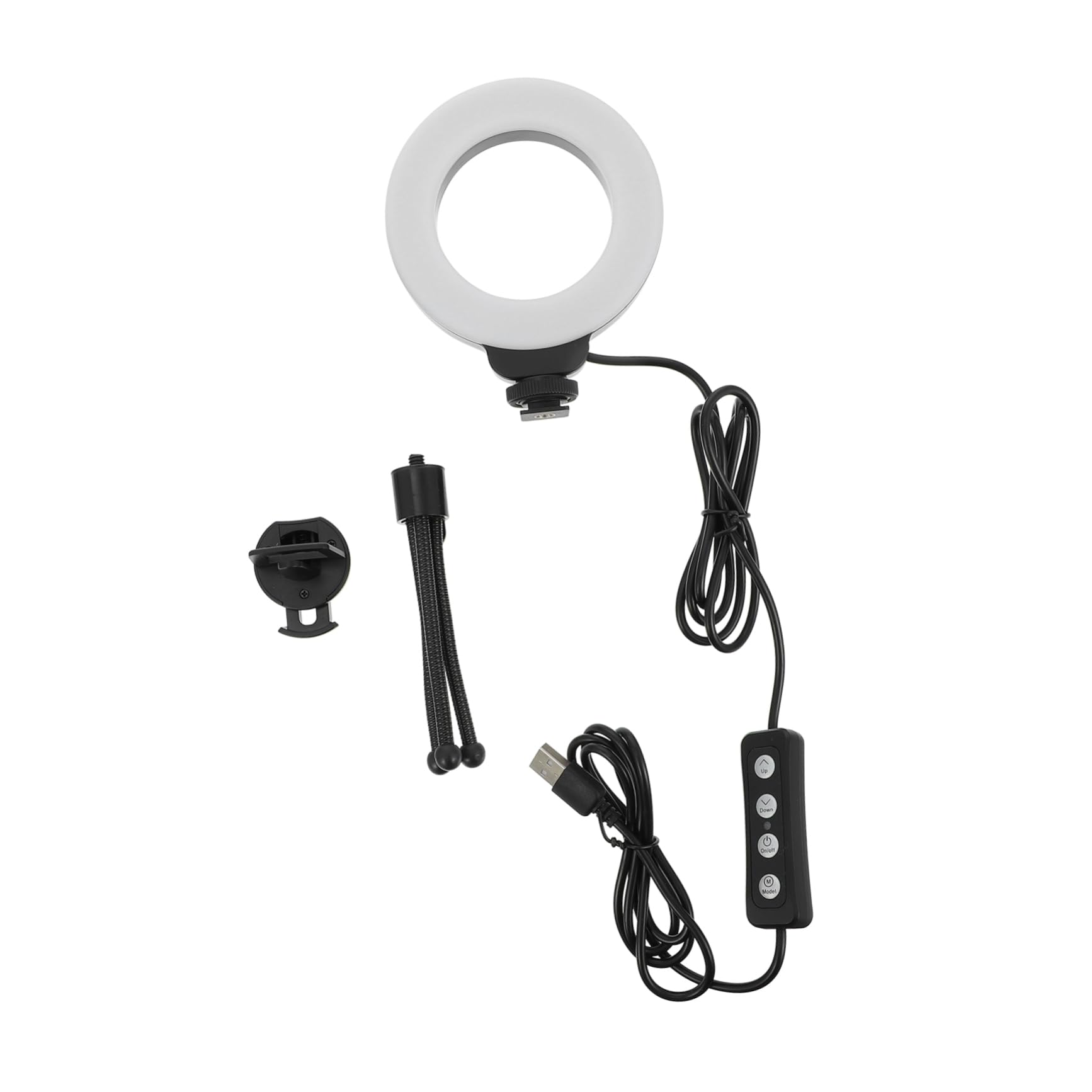 Angoily 1Set Ring Light for Laptop Webcam Portable LED Camera Light with Tripod for Video Conferencing and Broadcasting Brightness for Makeup and Streaming