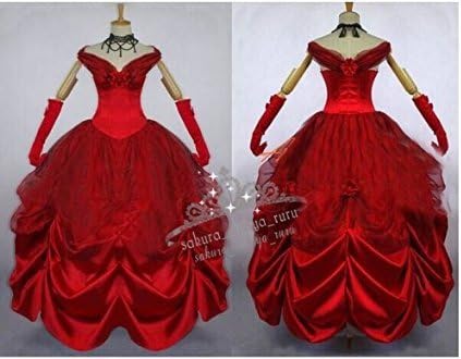 Amazon コスプレ衣装 ディズニー風 美女と野獣 ベル 赤い服オーダーサイズ可能 クリスマス ハロウィン イベント仮装 コスチューム コスプレ 仮装 通販