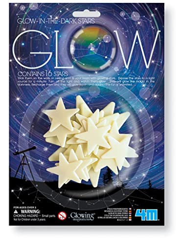 4M Stelle che Brillano al Buio, Adesivi Per il Muro che si Illuminano al Buio, Sticker Muro, Multicolore, dai 3 anni