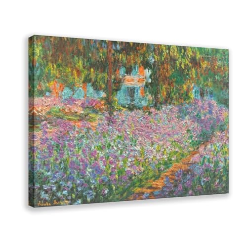 Impression sur toile Monet Giverny tableau décoration murale bureau cadre suspendre 30x45cm