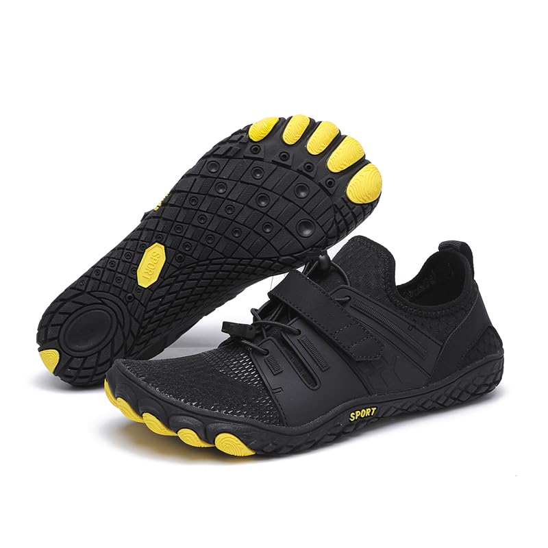 Men’s Barefoot Shoes for Outdoor, Sports, Gym, Water, Swim, Beach, Yoga, Walking, Quick-Dry - Black Yellow M2301 (Black Yellow, UK Footwear Size System, Adult, Men, Wide, 10) (B0DCNYDGLX) Amazon Price History, Amazon Price Tracker