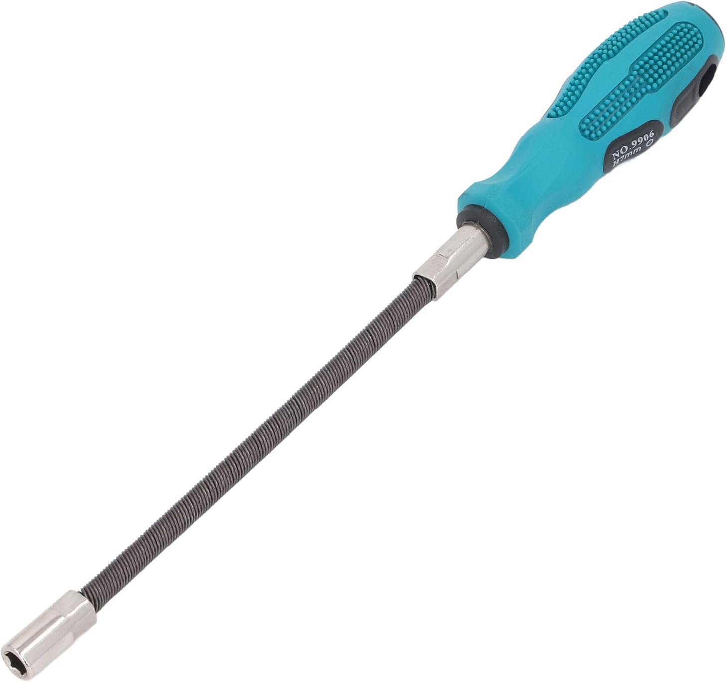Walfront Flexible Nut Driver and 7mm Hose Clamp Driver 310mm with Bendable Spring Shaft Comfortable Handle for Auto Repair