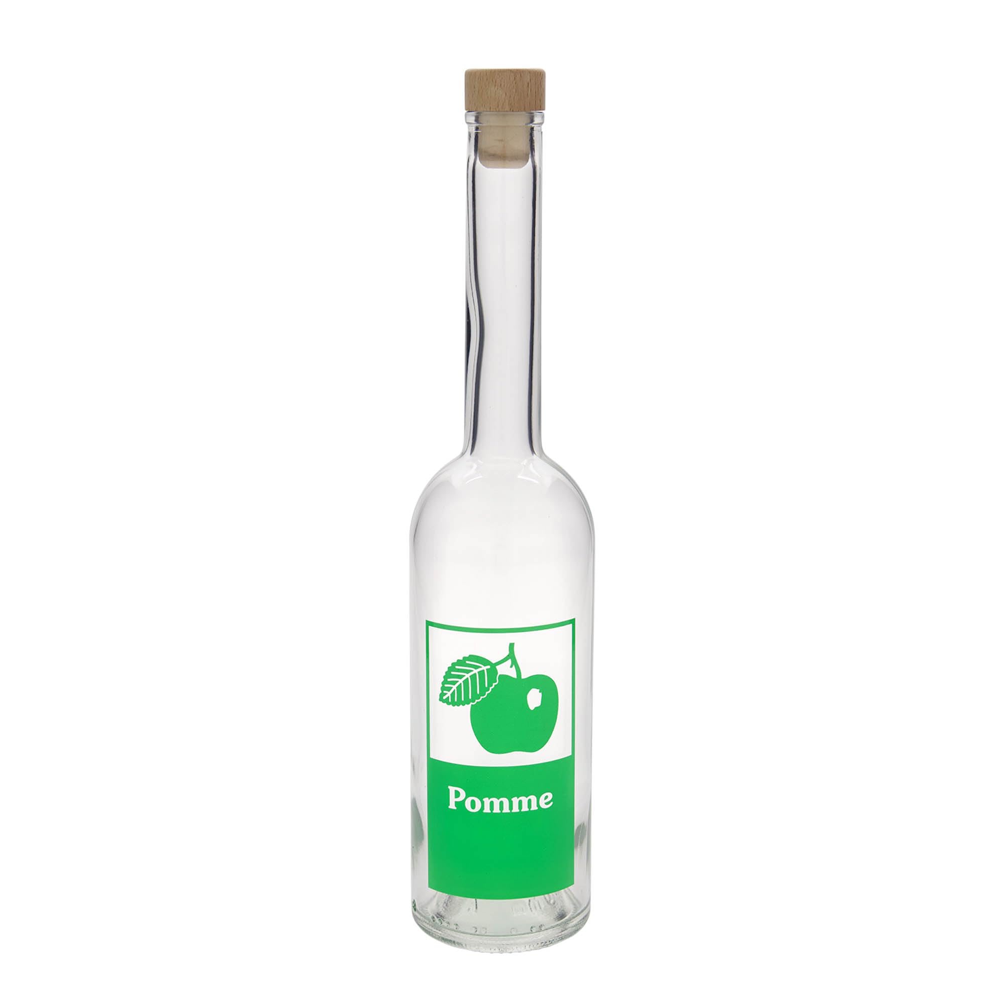 6er Set 500 ml Glasflasche Opera Pomme mit Griffkorken aus Holz