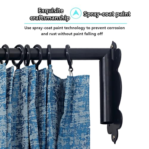 Miniatura 5 de Barras Cortina Brazo Oscilante Alta Resistencia, Barra Cortina Para Paneles Laterales, Soporte Exhibición De Cortina Ventana, Brazo Cortina, Riel Cortina Puerta Color: Negro 20in