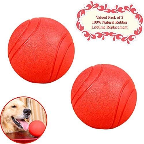 Bojafa Puppy Small Medium Large Dog Toys Balls Solid (2 Pack) Rubber Indestructible Durable Tough Dog Chew Toys Gift for Aggressive Chewers