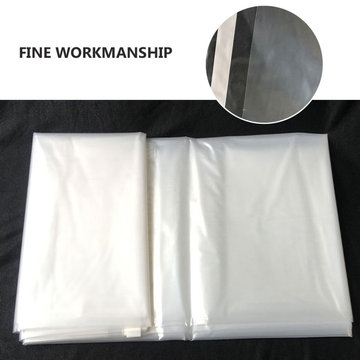 Housse de Matelas Autocollante en Polyéthylène PE Double Épaisseur 16 Microns Transparente 220X250 CM Protection Anti-Humidité et Poussière Fournitures de Déménagement et