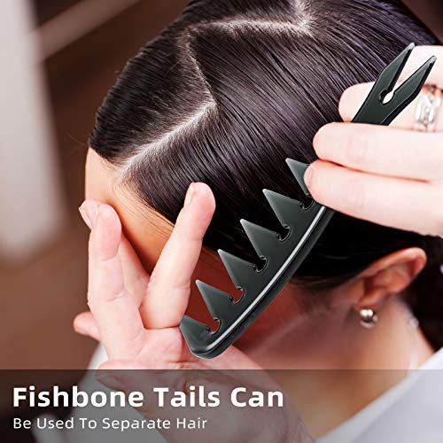 3 Pieces Hair Stylists Styling Comb Set, Includes Texturizing Comb Tri-Comb Double Side Brushes Hair Pick Wide Tooth Hair Comb Shaping And Teasing Wet Combs Tools For Long, Thick, Curly Hair #TOP5