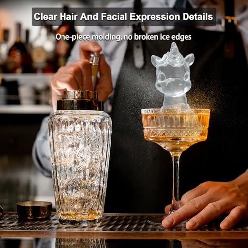 SIUPER 3D Unicorn Ice Cube Silicone Molds Tray for Whiskey, Cocktail, Drink Decor, Bar; Rich Details. Fun Animal Mold for DIY Craft Chocolate Soap Candle Resin Gifts for Women Kids Girls Boys; 2 Pack by SIUPER - Image 8