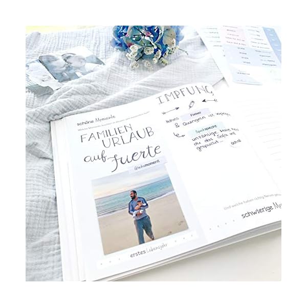 mintkind® "Meine Kindheit" Erinnerungsalbum Schaukel Design + Sticker Set I deine ersten 10 Jahre I Fotoalbum Kinder Geschenke zur Geburt Babybuch zum Eintragen Tagebuch Kinder Album Erinnerungsbuch – Bild 4