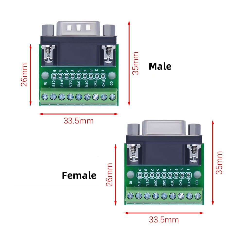 Adattatore DB9 Maschio/Femmina A Vite - Per RS232 RS485, Connettore 9 Pin - Foto 9