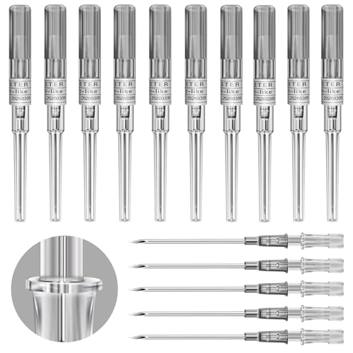 Catheter Piercing Needles 10Pcs - Prgislew 16G IV Catheter Needles Ear Nose Piercing Needles Hollow Needles for Lip Tongue Belly Cartilage Piercing Kit Piercing Supplies