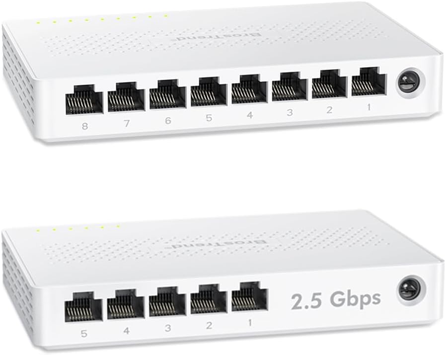 BrosTrend 8 Port 2.5G Network Switch, Unmanaged Ethernet Switch Multi-Gigabit + 5 Port 2.5GB Switch, Unmanaged Ethernet Switch for Game Console, PC, NAS, etc