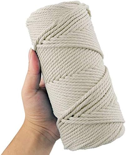 G2PLUS Beige Macrame Cotton Rope Cord 4MM Craft Cotton Twine String - Image 4
