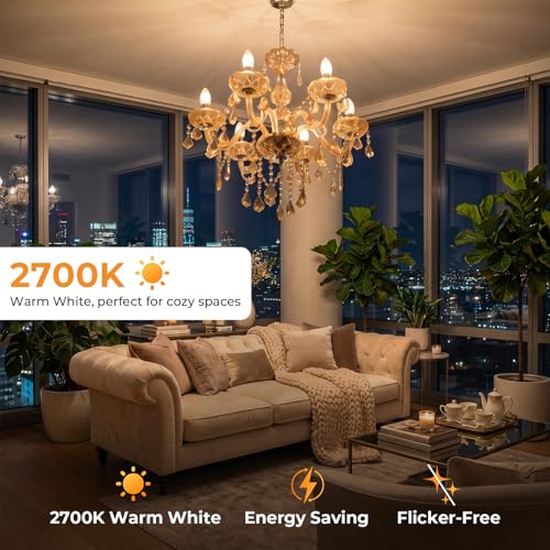 GvvooHome E12 Candelabra Bulb, 40 Watt Equivalent Chandelier Light Bulbs by GvvooHome - Used condition - Image 3