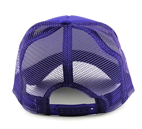 Image of NYFASHION101 Plain Mesh Trucker Hat - Breathable 6-Panel Daily Snapback Cap, Customizable Ideal for DIY Embroidery & Patches