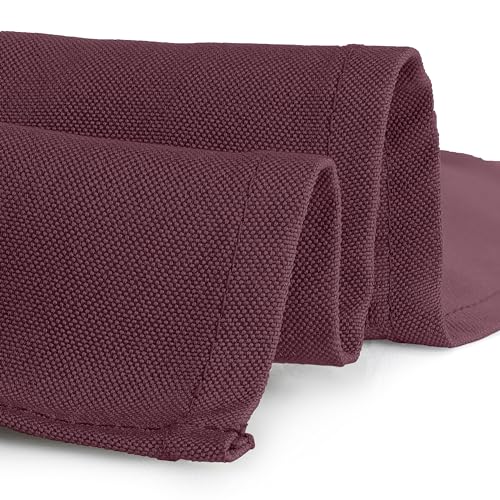 Image of Gee Di Moda Rectangle Tablecloth - 60 x 84 Inch Burgundy Table Cloth for 5 Foot Rectangle Tables - Heavy Duty Washable Fabric - for Holiday Party, Dinner, Weddings, Baby Shower & Events