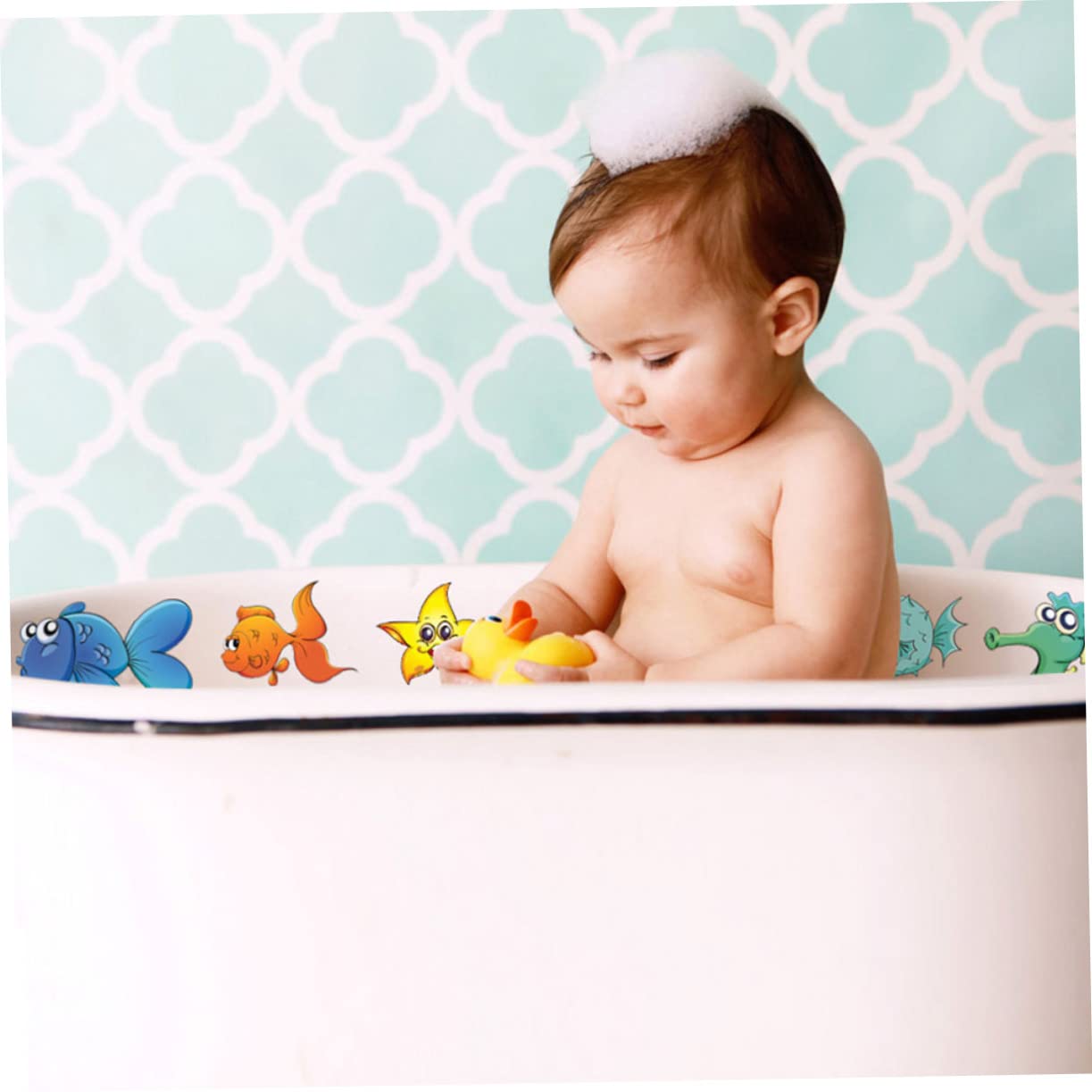 Toyvian 4juegos Pegatinas Antideslizantes De Baño para Adhesivos Impermeables De Vida Marina para Bañera Decoración Divertida y Segura para Baño De Autoadhesivo