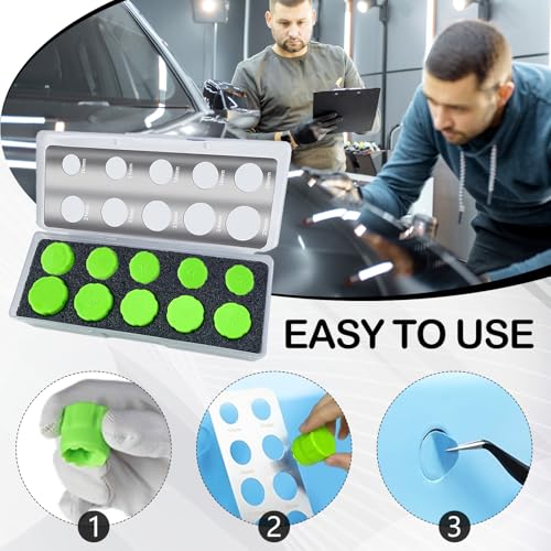Sensor Cutter Kit, 16-25mm Lackschutzfolien Auto Radar Loch Cutter Werkzeug Wiederverwendbare Precision PDC Sensor Cutter mit 10 Präzisen Vorlagen für Fahrzeug Parksensoren Vinyl Wrap