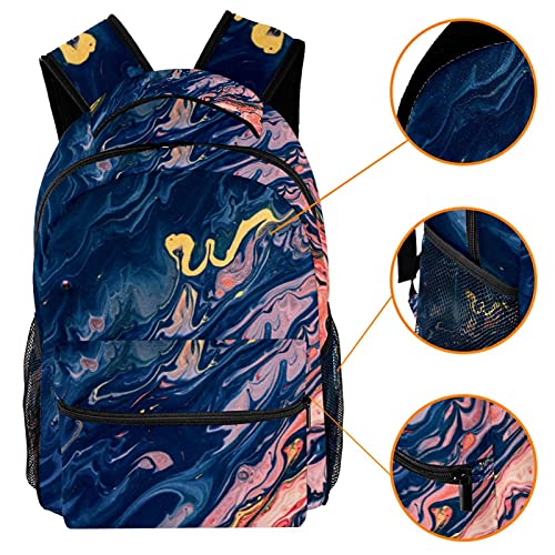 Sac à dos à rayures et cœurs dorés grand format multicolore pour femme - 3