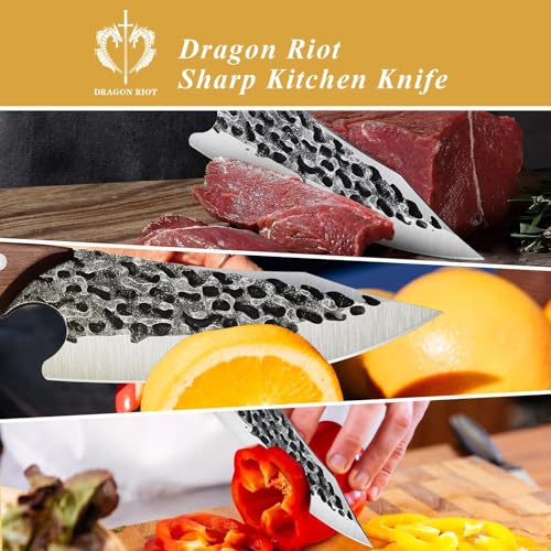 DRAGON RIOT Kochmesser profi Messer mit Scheide, Wikinger Küchenmesser – Ansicht 2
