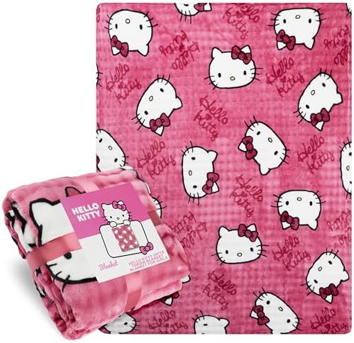 Get Trend Hello Kitty Sanrio Plaid Polaire 130x150 cm, Couverture...