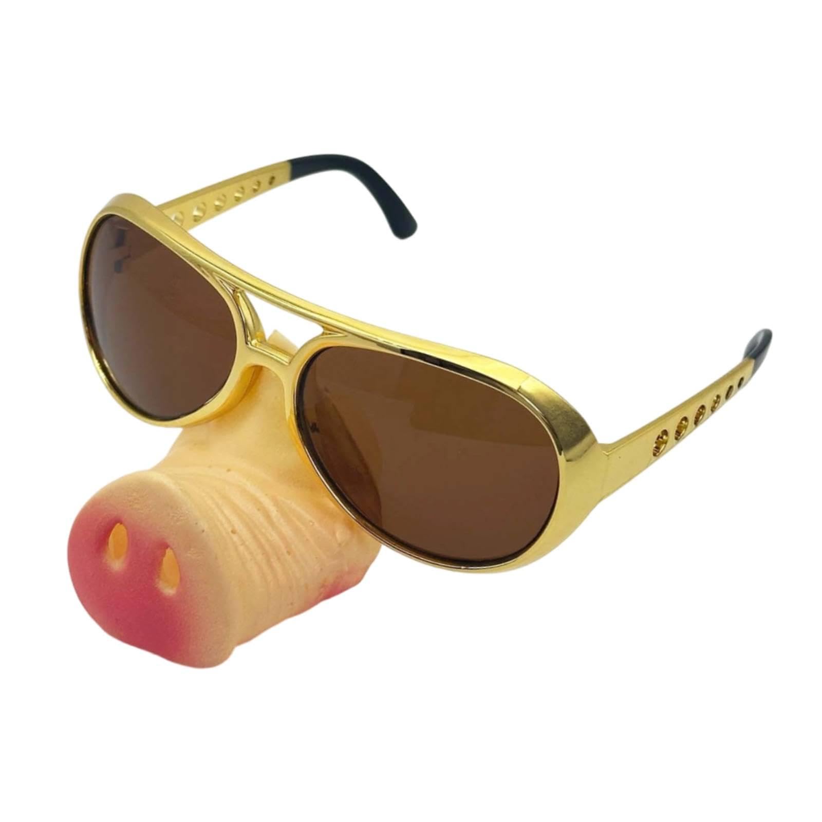 Harilla Novelty Pig Nose Glasses Party Sunglasses Silly Glasses Disguise Pig Costume Funny Sunglasses for Adults Women Ladies Men Kids for Birthday Masquerade Bachelor Party
