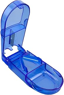 Plastic Pill Cutter Splitter Diviseur avec Design ergonomique pour couper les petites pilules et grandes pilules médecine bleu boîte, Cutter médecine