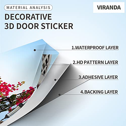 Vinilo decorativo 3D puerta blanca de vinilo 78.7x30.3 pulg miniatura 4