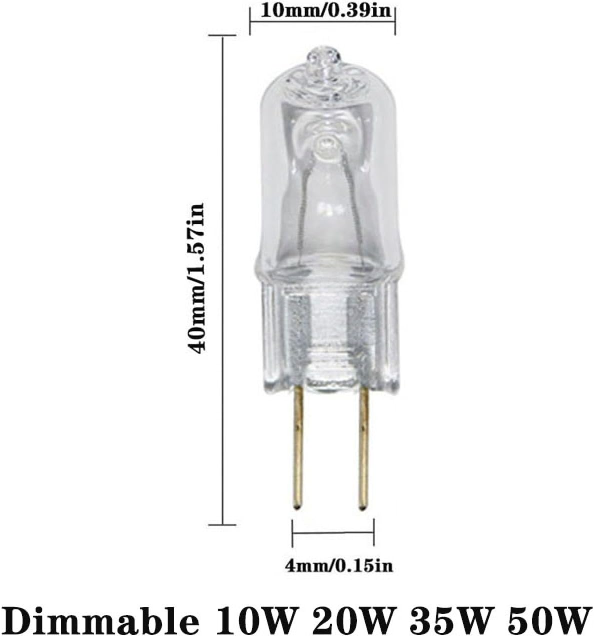 20Pc Clear G4 Halogen Bulb 110V 10W Dimmable Capsule G4 Halogen Light Bulbs 2 Pin Warm White for Cooker Hood, Crystal Chandelier, Landscape Lighting 20W