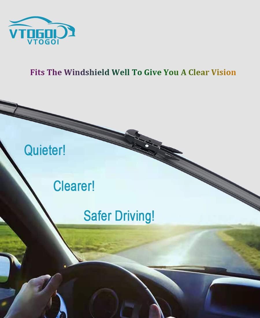 VTOGOI Wiper Blades With Rear Wiper Blades Set For Mini Cooper Countryman 2011-2016,Automotive Replacement Windshield Wiper Blades, That Meet OEM Quality Easy DIY Install 20 "+19"+10"(Set of 3)