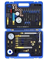 RUIZHI 46tlg Kompressionstester - Druckverlusttester 0-50 Bar | 0-725 Psi, Motortester kompatibel mit Diesel Motoren HDi, TDCi, Kfz PKW LKW M8, M10, M12, M14, M20, M22, M24