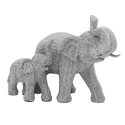 Image of Silver Art Elephant & Calf By Leonardo
