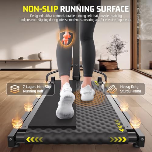 Image of ANCHEER Manual Treadmill Foldable Non-Electric Walking Running Machine
