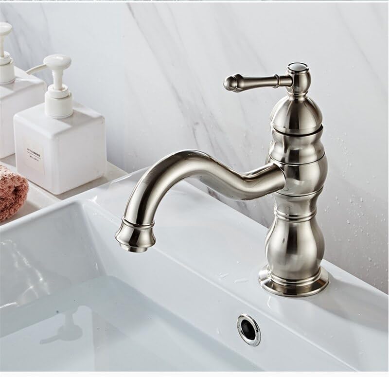Grifo de baño de bronce antiguo para lavabos modernos con sistema mezclador de agua monomando