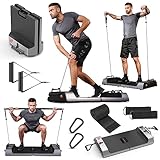 SQUATZ Apollo Board Gym, Version II Updated 288 LBS Resistance Foldable Multifunctional Workout Device with 5 Training Modes, Accessories, Home Gym Equipment, Bluetooth and Wifi, AI Muscle Training