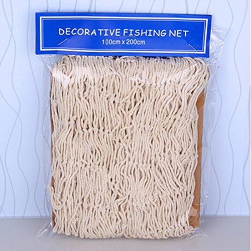 Baaxxango Creamy White Fishing Net Beach Theme Decor For Party Home Living Room Bedroom 78 Inch Mediterranean Style Decor Wall Decoration #TOP5