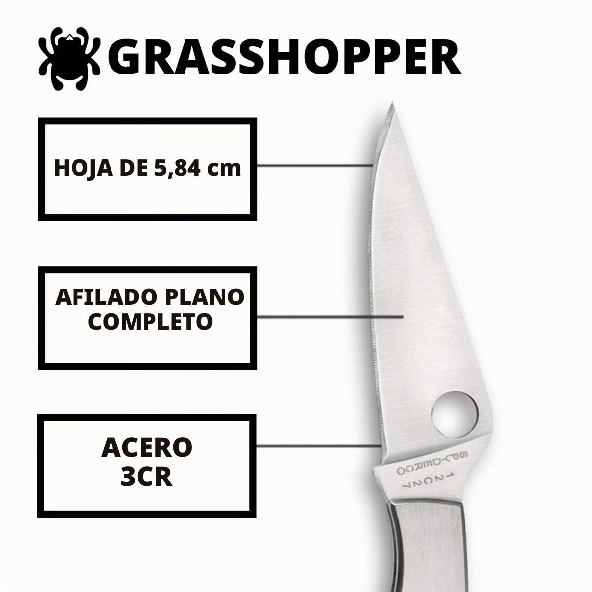Grasshopper - Mango: Acero inox._Filo: Liso