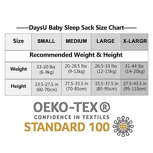 Image of DaysU Baby Sleep Sack 18-24 Months 100% Cotton, Baby Boy Wearable Blanket 2-Way Zipper TOG 0.5, Breathable Lightweight Baby Sleeping Bag 2 Pack, Toddler Sleep Sacks 2t, Green Crocodile, X-Large