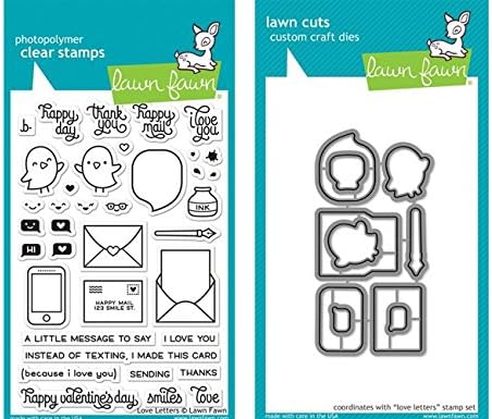 Lawn Fawn Clear Stamp & Die Set - Love letters LF1292 & LF1293