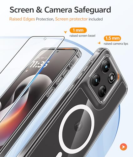 Image of FNTCASE for Moto G Stylus 5G 2026 Case: Motorola G Stylus 2025 Case [Fit for Magsafe] [Screen Protector] Anti Yellowing Transparent Clear Phone Cover - Military Grade Shockproof Protective Cases