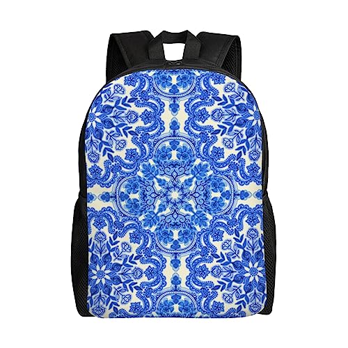 Sac à dos bleu à motif imprimé imperméable et léger - Taille unique Noir