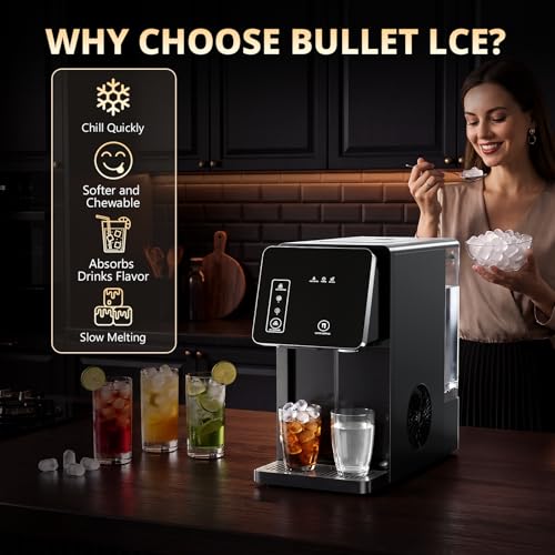 Image of Cowsar 2-in-1 Countertop Ice Maker Machine with Water Dispenser, Black