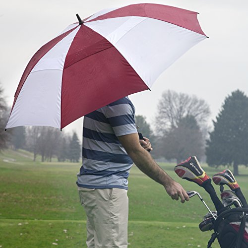 62 Inch Golf Umbrella (Red, 1-Pack) Uv Umbrella Protection Sun Big Umbrella Waterproof Canopy Umbrella For Women Umbrellas For Kids Oversized Umbrella #TOP5