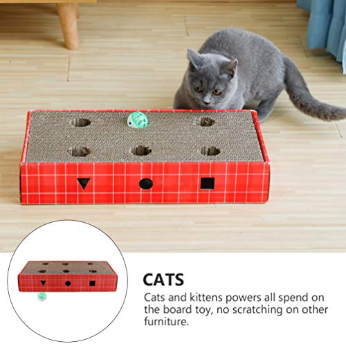 ULTECHNOVO Gato Ondulado Scratcher Papelão Gatinho Puzzle Kitty Kitty Scratch Pad Garras Jogo Intera