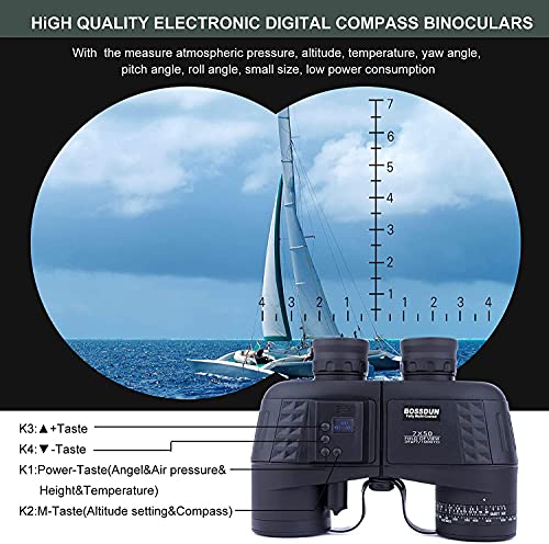 7x50 Marine Fernglas für Erwachsene, wasserdichtes Fernglas mit Höhen- und Luftdruckkompass auf LCD-Bildschirm… – Bild 6